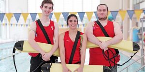 Three lifeguards at YMCA pool