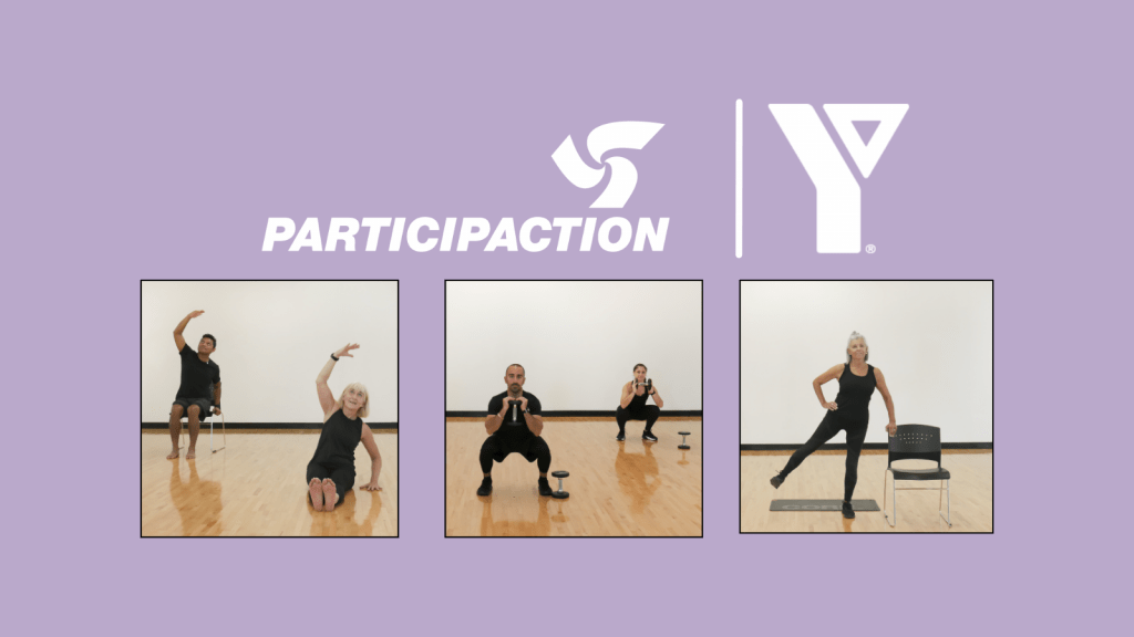 Participaction and YMCA logo with video snapshots